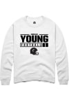 Main image for Jordan Young  Rally Cincinnati Bearcats Mens White NIL Stacked Box Long Sleeve Crew Sweatshirt