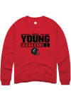 Main image for Jordan Young  Rally Cincinnati Bearcats Mens Red NIL Stacked Box Long Sleeve Crew Sweatshirt