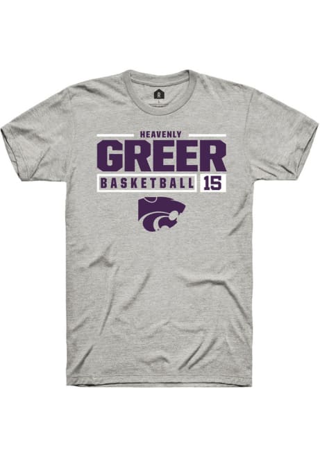 Heavenly Greer Ash K-State Wildcats NIL Stacked Box Short Sleeve T Shirt