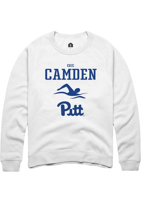 Eric Camden Rally Mens White Pitt Panthers NIL Sport Icon Crew Sweatshirt