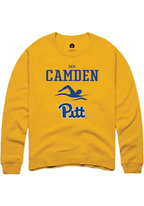 Eric Camden Rally Mens Gold Pitt Panthers NIL Sport Icon Crew Sweatshirt