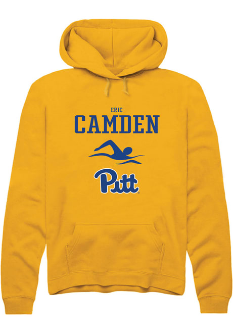 Eric Camden Rally Mens Gold Pitt Panthers NIL Sport Icon Hooded Sweatshirt