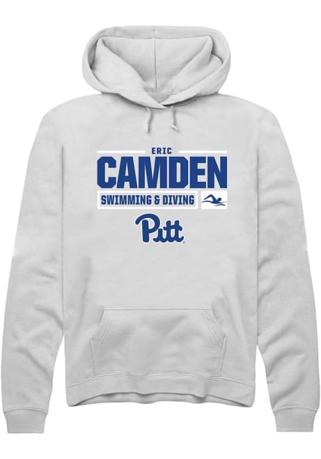 Eric Camden Rally Mens White Pitt Panthers NIL Stacked Box Hooded Sweatshirt