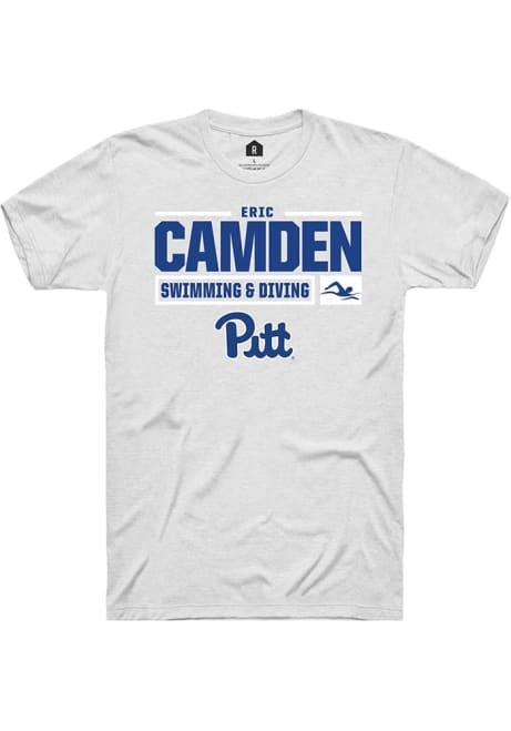 Eric Camden White Pitt Panthers NIL Stacked Box Short Sleeve T Shirt