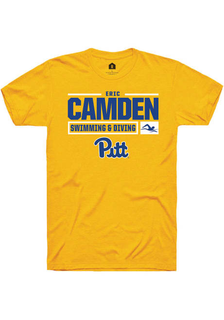 Eric Camden Gold Pitt Panthers NIL Stacked Box Short Sleeve T Shirt