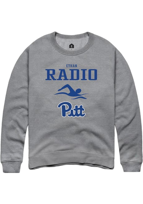 Ethan Radio Rally Mens Graphite Pitt Panthers NIL Sport Icon Crew Sweatshirt