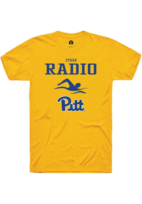 Ethan Radio Gold Pitt Panthers NIL Sport Icon Short Sleeve T Shirt