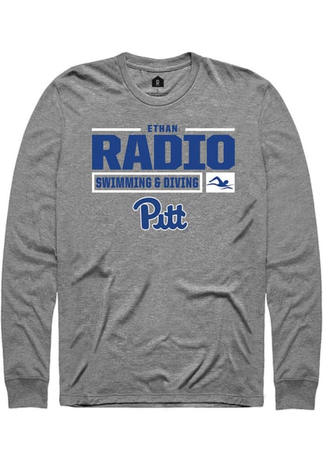 Ethan Radio Rally Mens Graphite Pitt Panthers NIL Stacked Box Tee