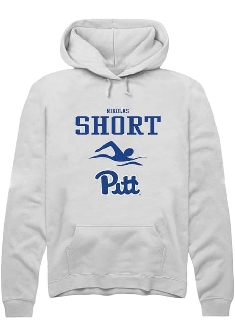 Nikolas Short Rally Mens White Pitt Panthers NIL Sport Icon Hooded Sweatshirt