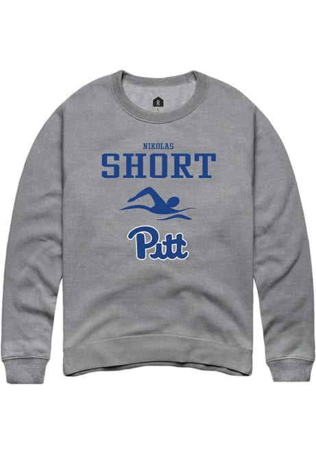 Nikolas Short Rally Mens Graphite Pitt Panthers NIL Sport Icon Crew Sweatshirt