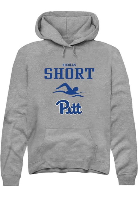 Nikolas Short Rally Mens Graphite Pitt Panthers NIL Sport Icon Hooded Sweatshirt