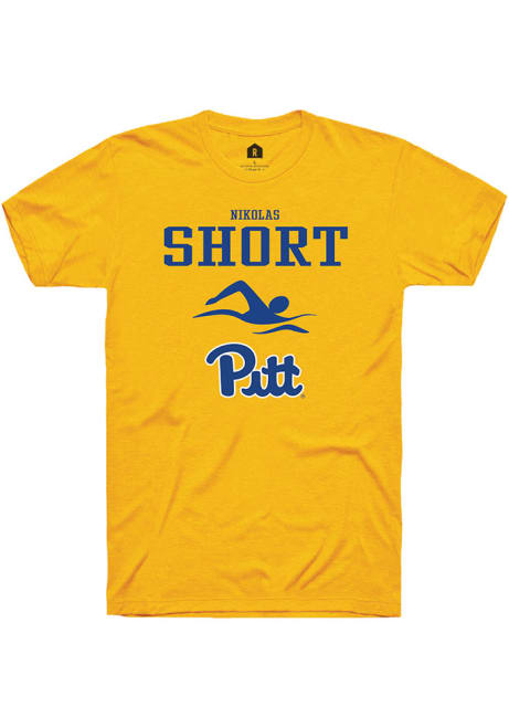 Nikolas Short Gold Pitt Panthers NIL Sport Icon Short Sleeve T Shirt