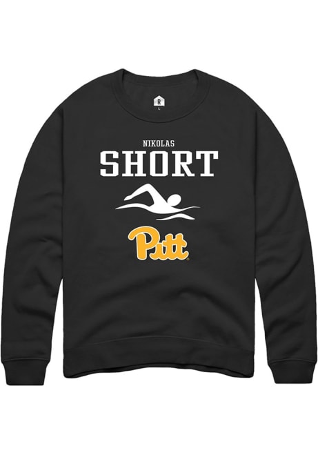 Nikolas Short Rally Mens Black Pitt Panthers NIL Sport Icon Crew Sweatshirt