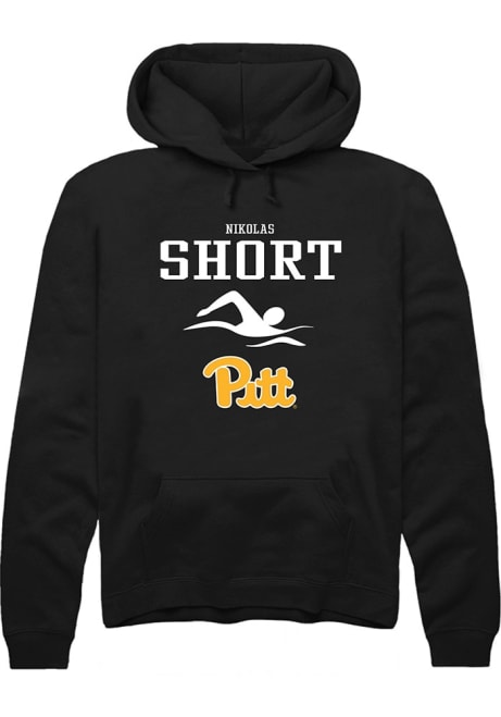 Nikolas Short Rally Mens Black Pitt Panthers NIL Sport Icon Hooded Sweatshirt