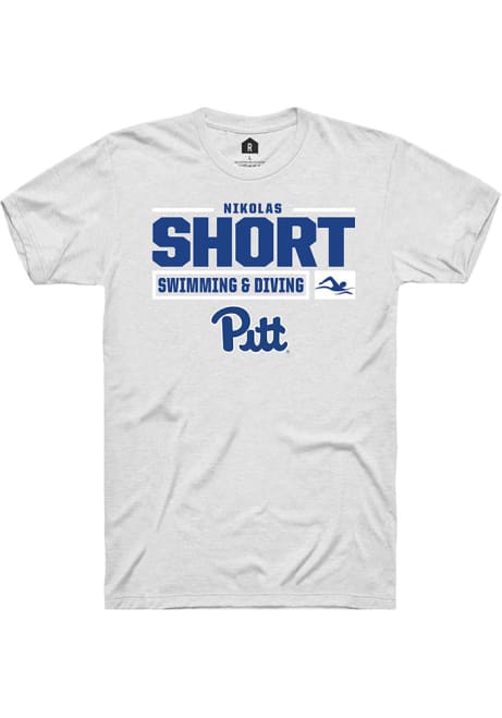 Nikolas Short White Pitt Panthers NIL Stacked Box Short Sleeve T Shirt