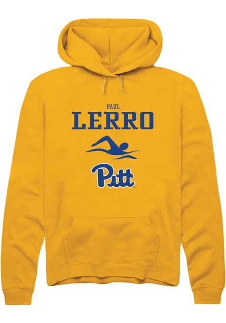 Paul Lerro Rally Mens Gold Pitt Panthers NIL Sport Icon Hooded Sweatshirt