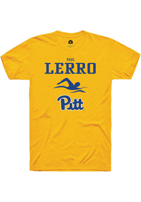 Paul Lerro Gold Pitt Panthers NIL Sport Icon Short Sleeve T Shirt