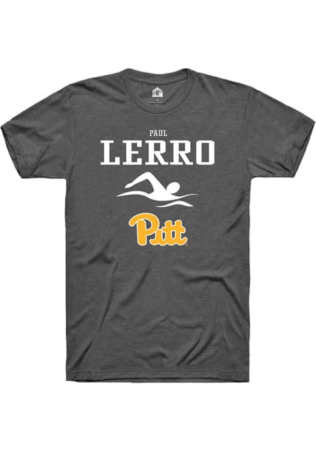 Paul Lerro Dark Grey Pitt Panthers NIL Sport Icon Short Sleeve T Shirt