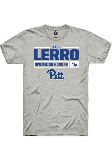 Paul Lerro Ash Pitt Panthers NIL Stacked Box Short Sleeve T Shirt