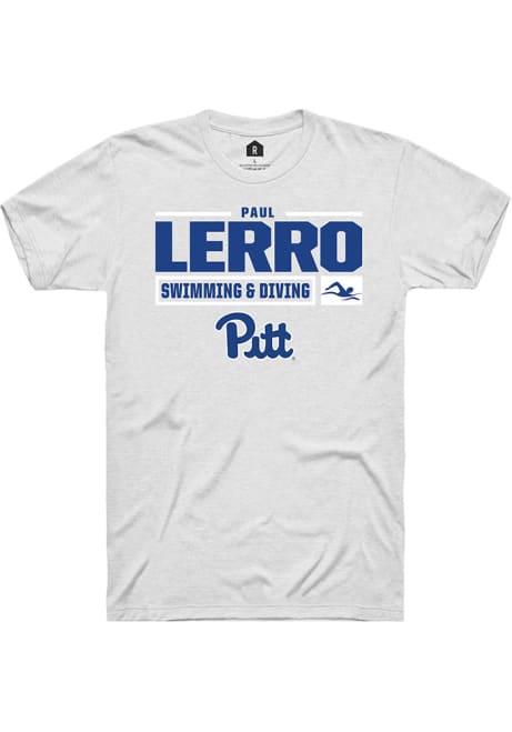 Paul Lerro White Pitt Panthers NIL Stacked Box Short Sleeve T Shirt