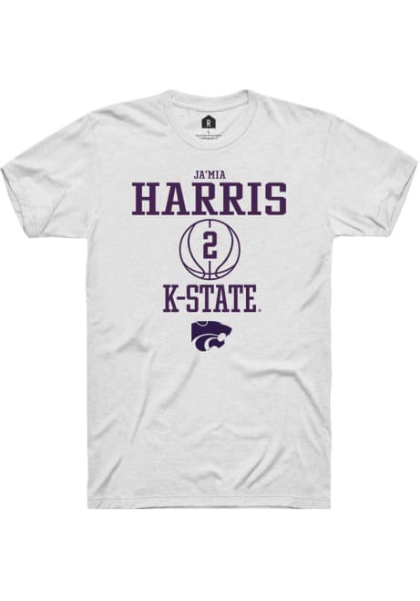 Jamia Harris White K-State Wildcats NIL Sport Icon Short Sleeve T Shirt