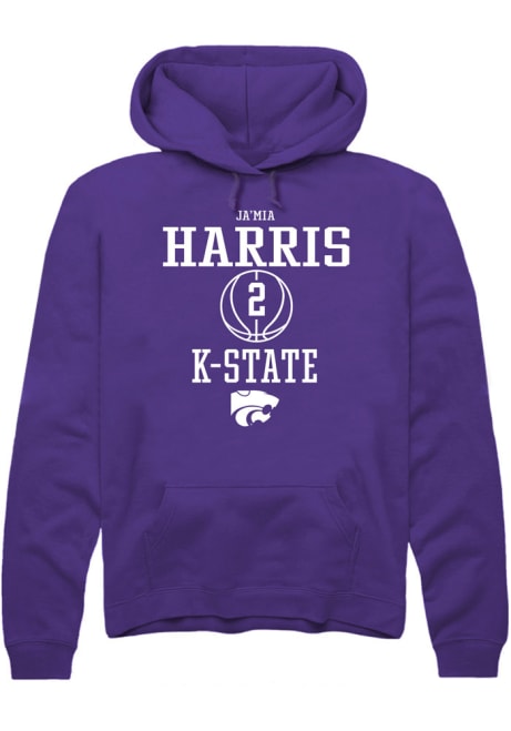 Jamia Harris Rally Mens Purple K-State Wildcats NIL Sport Icon Hooded Sweatshirt