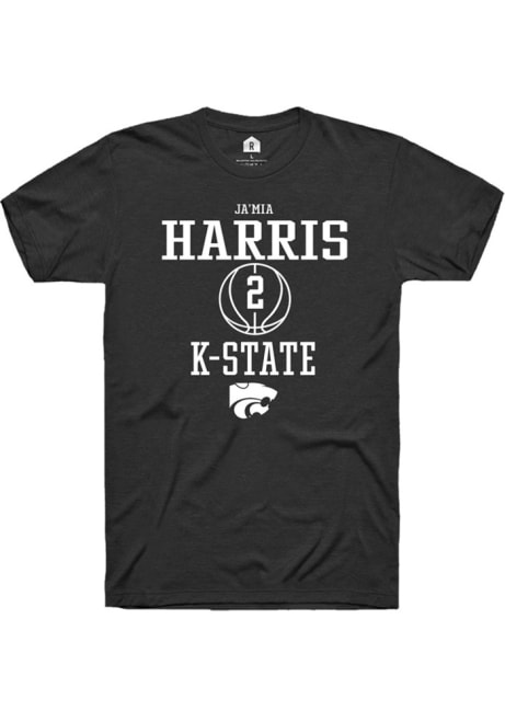Jamia Harris Black K-State Wildcats NIL Sport Icon Short Sleeve T Shirt