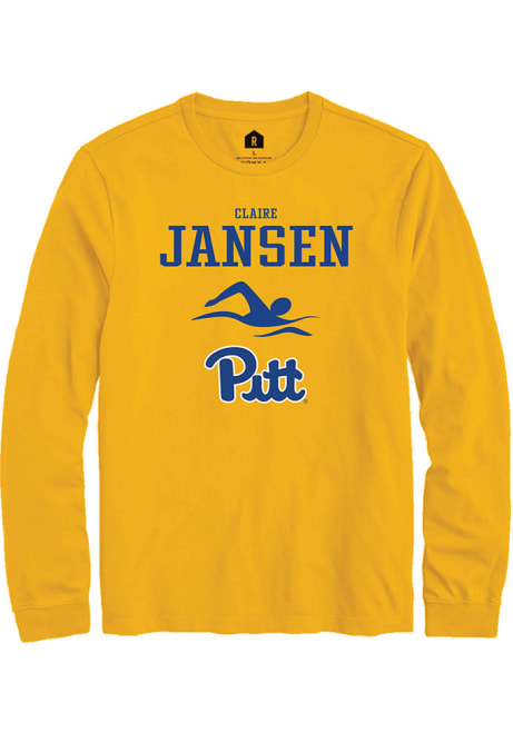 Claire Jansen Rally Mens Gold Pitt Panthers NIL Sport Icon Tee