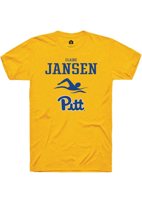 Claire Jansen Gold Pitt Panthers NIL Sport Icon Short Sleeve T Shirt