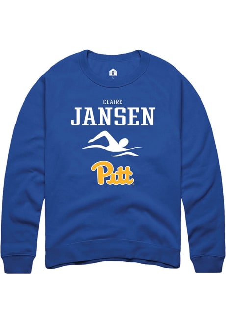 Claire Jansen Rally Mens Blue Pitt Panthers NIL Sport Icon Crew Sweatshirt