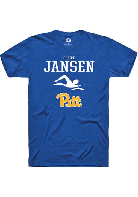 Claire Jansen Blue Pitt Panthers NIL Sport Icon Short Sleeve T Shirt