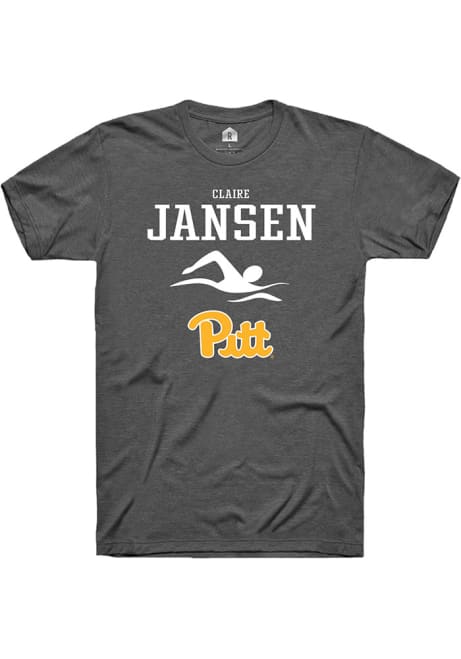 Claire Jansen Dark Grey Pitt Panthers NIL Sport Icon Short Sleeve T Shirt