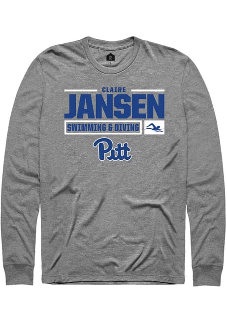 Claire Jansen Rally Mens Graphite Pitt Panthers NIL Stacked Box Tee