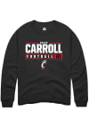 Main image for Kalen Carroll  Rally Cincinnati Bearcats Mens Black NIL Stacked Box Long Sleeve Crew Sweatshirt