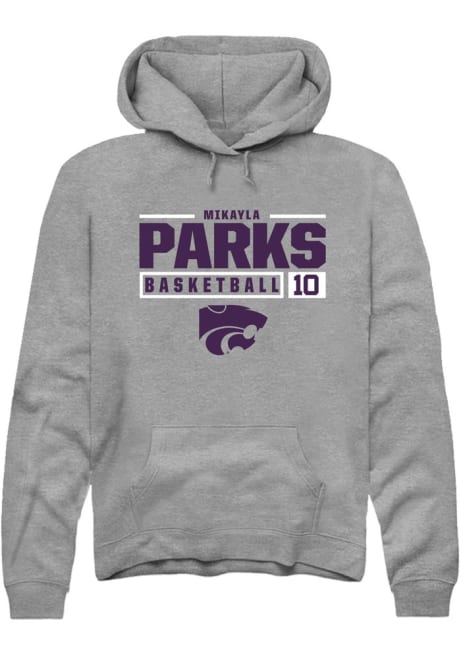 Mikayla Parks Rally Mens Graphite K-State Wildcats NIL Stacked Box Hooded Sweatshirt
