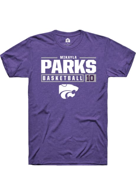 Mikayla Parks Purple K-State Wildcats NIL Stacked Box Short Sleeve T Shirt