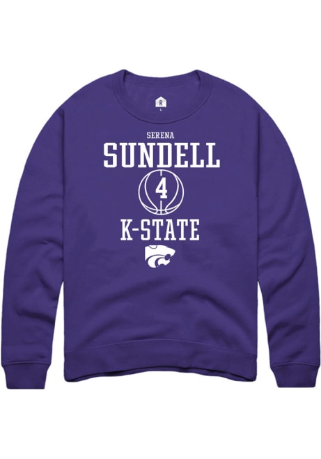 Serena Sundell Rally Mens Purple K-State Wildcats NIL Sport Icon Crew Sweatshirt