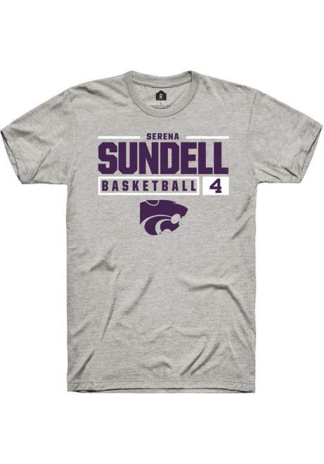 Serena Sundell Ash K-State Wildcats NIL Stacked Box Short Sleeve T Shirt