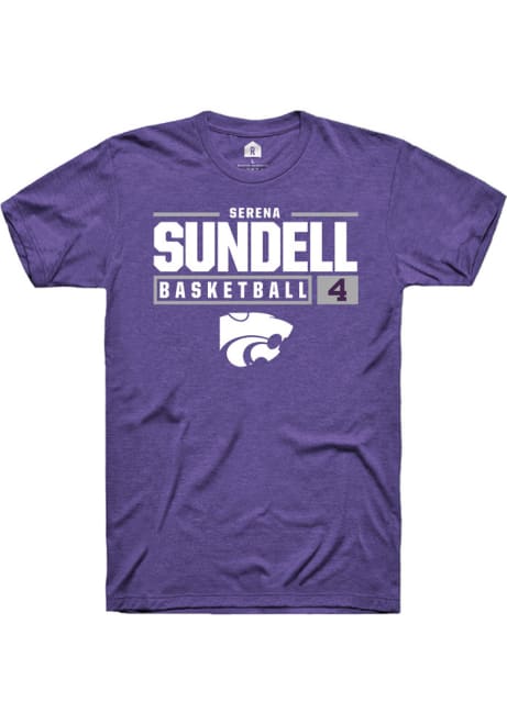 Serena Sundell Purple K-State Wildcats NIL Stacked Box Short Sleeve T Shirt