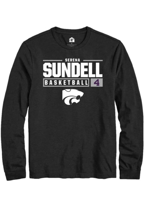 Serena Sundell Rally Mens Black K-State Wildcats NIL Stacked Box Tee