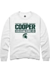 Main image for Carson Cooper  Rally Michigan State Spartans Mens White NIL Stacked Box Long Sleeve Crew Sweatshir..