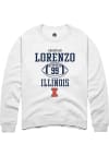 Main image for Christian Lorenzo Rally Mens White Illinois Fighting Illini NIL Sport Icon Crew Sweatshirt