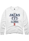 Main image for Gabriel Jacas Rally Mens White Illinois Fighting Illini NIL Sport Icon Crew Sweatshirt