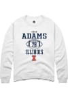 Main image for Isaiah Adams Rally Mens White Illinois Fighting Illini NIL Sport Icon Crew Sweatshirt