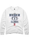 Main image for Jacob Huber Rally Mens White Illinois Fighting Illini NIL Sport Icon Crew Sweatshirt