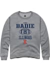 Main image for Jared Badie Rally Mens Graphite Illinois Fighting Illini NIL Sport Icon Crew Sweatshirt