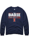 Main image for Jared Badie Rally Mens Navy Blue Illinois Fighting Illini NIL Stacked Box Crew Sweatshirt
