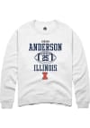 Main image for Jordan Anderson Rally Mens White Illinois Fighting Illini NIL Sport Icon Crew Sweatshirt