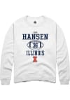 Main image for Lane Hansen Rally Mens White Illinois Fighting Illini NIL Sport Icon Crew Sweatshirt