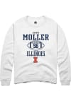 Main image for Magnus Moller Rally Mens White Illinois Fighting Illini NIL Sport Icon Crew Sweatshirt